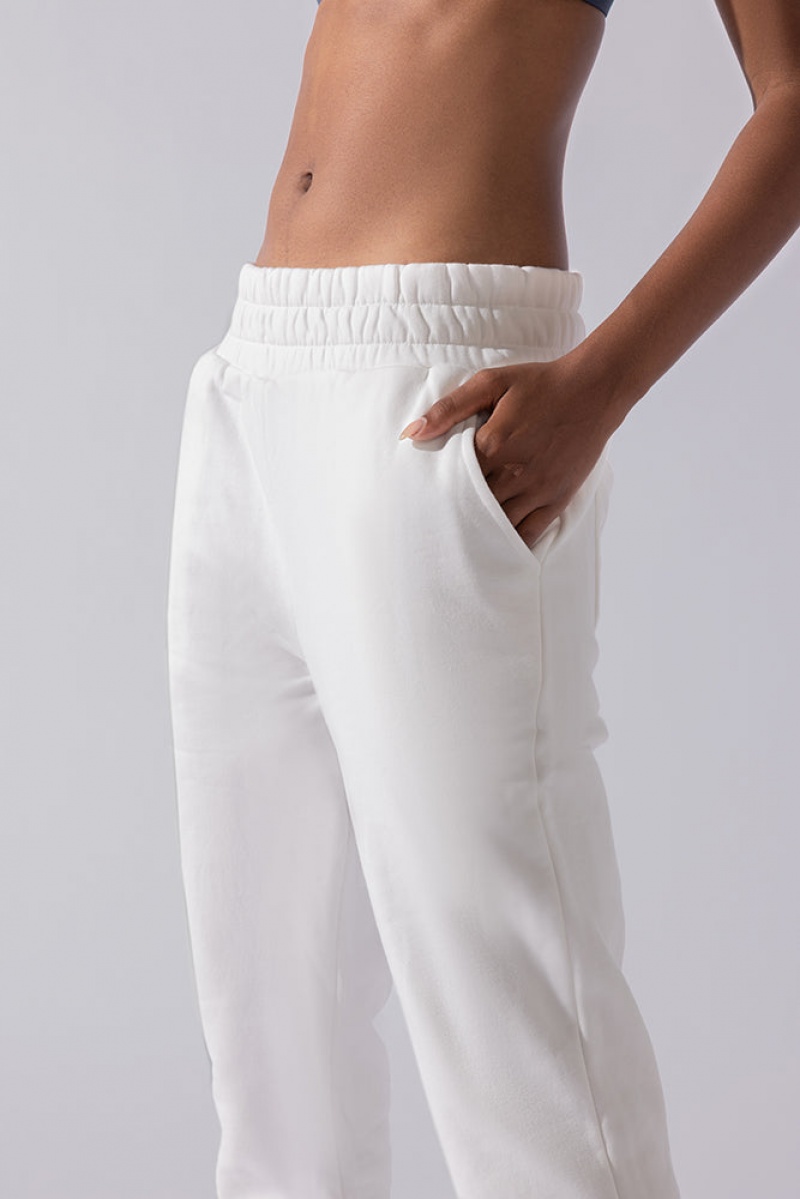 POPFLEX Cloud Rollover Sweatpant White | 185-MWUBAS