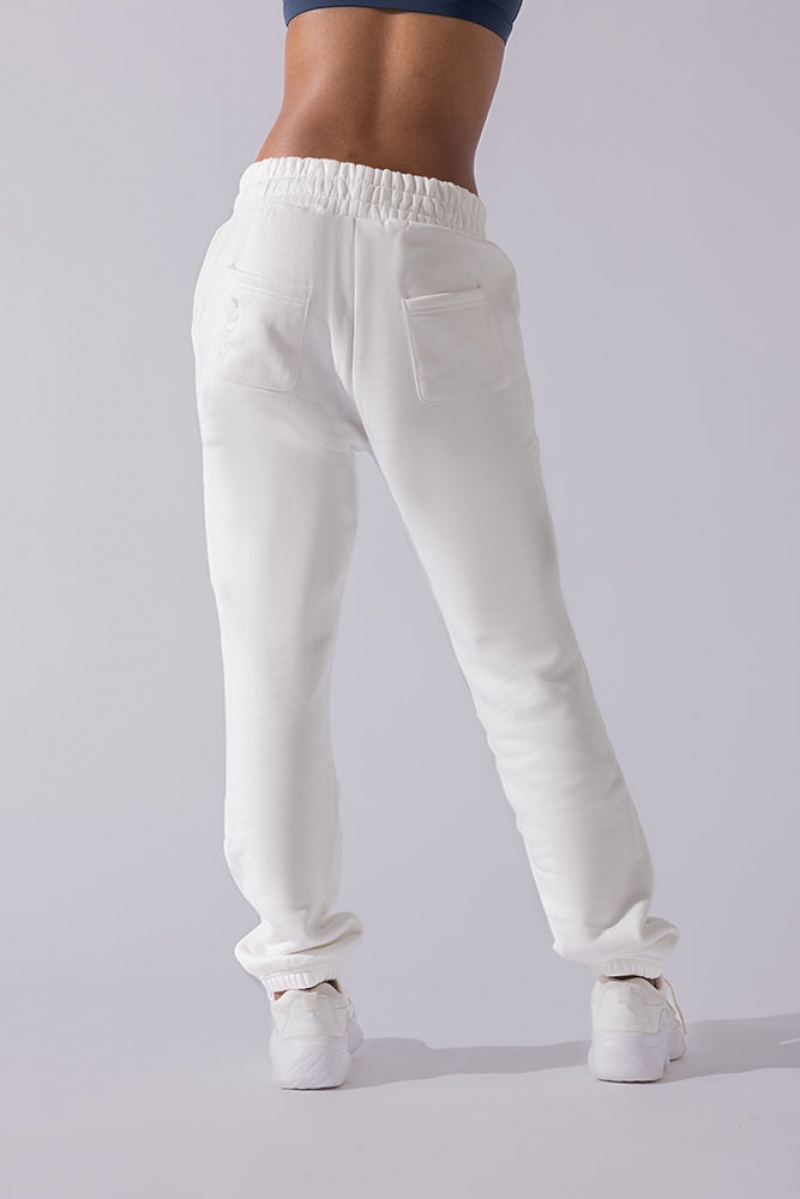 POPFLEX Cloud Rollover Sweatpant White | 185-MWUBAS