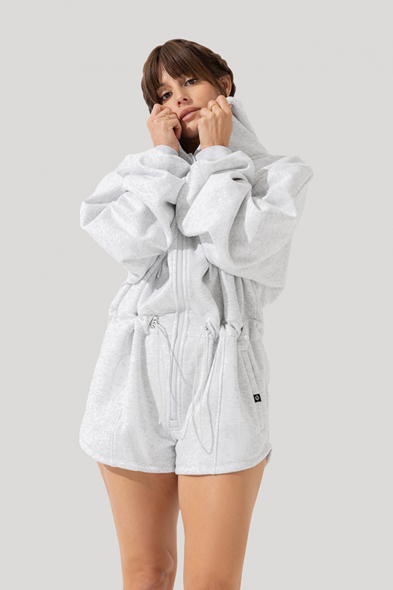 POPFLEX Cloud Romper Heather Grey | 396-BVGDOT