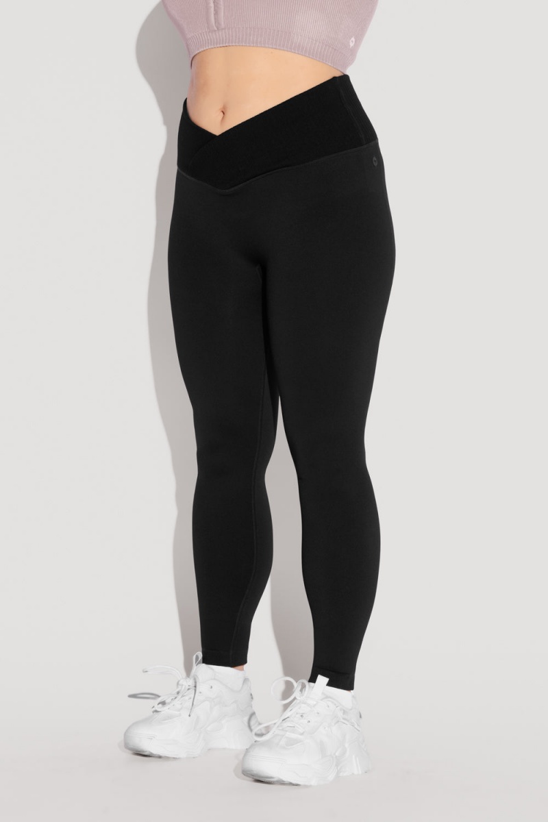 POPFLEX Crisscross Hourglass® Seamless Legging Black | 983-MWUEGC