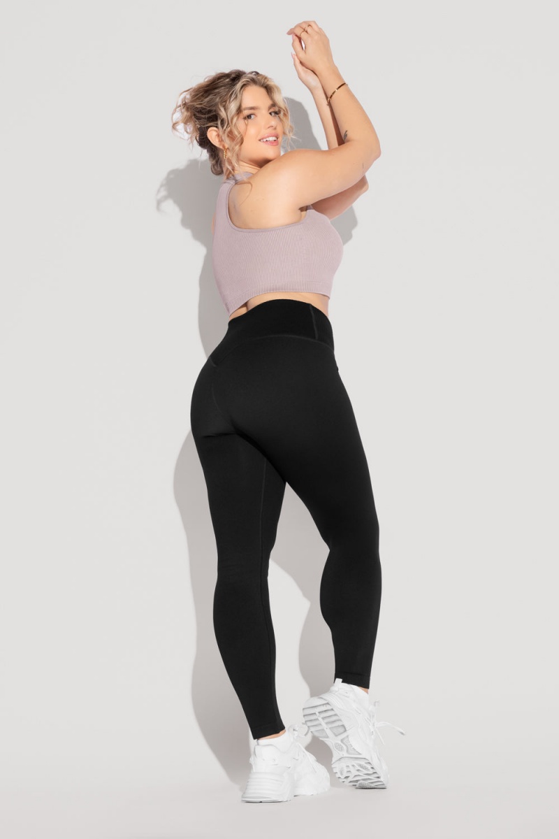 POPFLEX Crisscross Hourglass® Seamless Legging Black | 983-MWUEGC