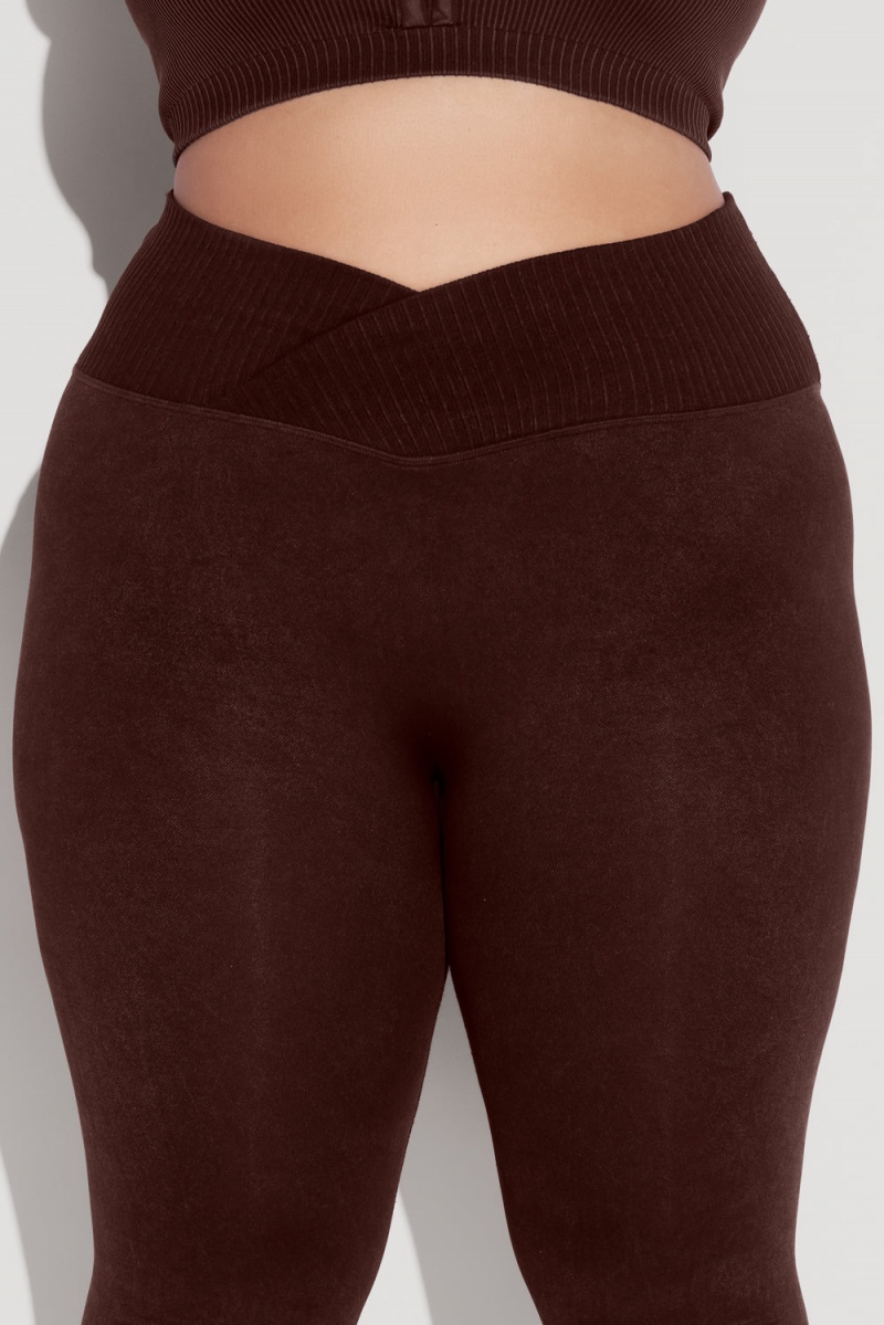 POPFLEX Crisscross Hourglass® Seamless Legging French Roast | 324-XZYWGI