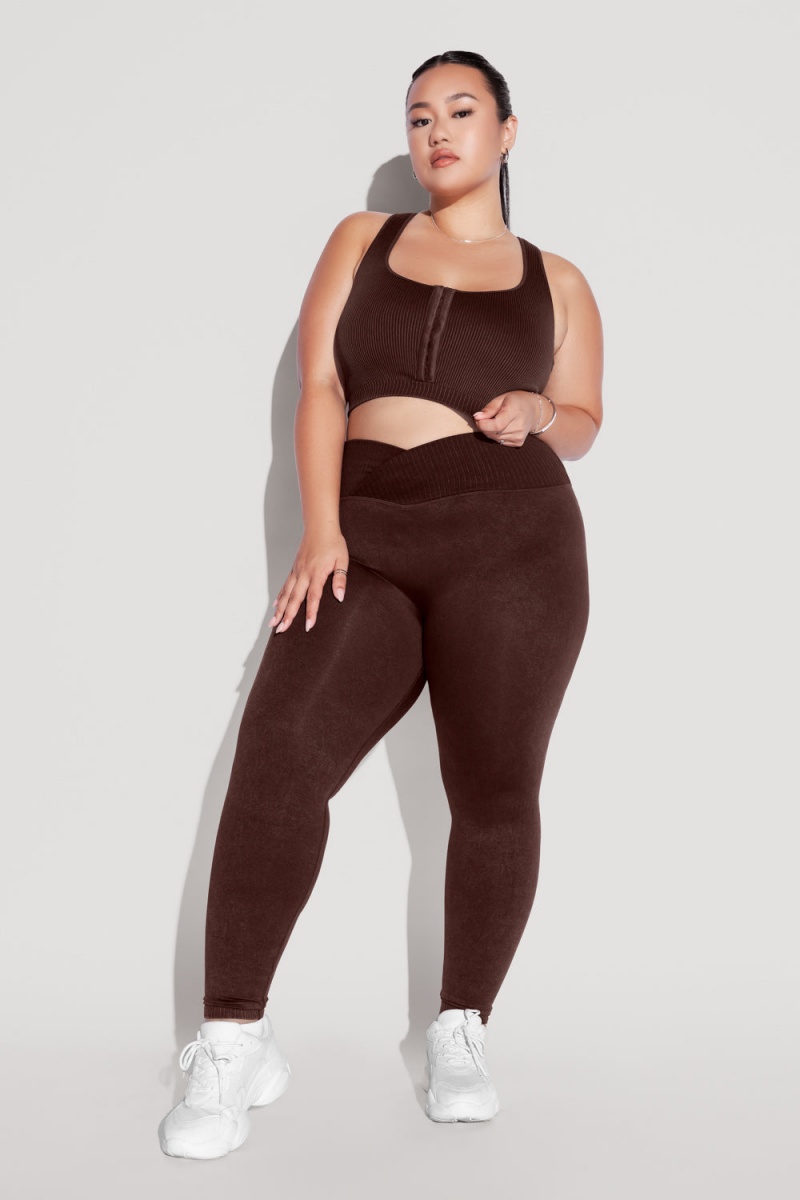 POPFLEX Crisscross Hourglass® Seamless Legging French Roast | 324-XZYWGI