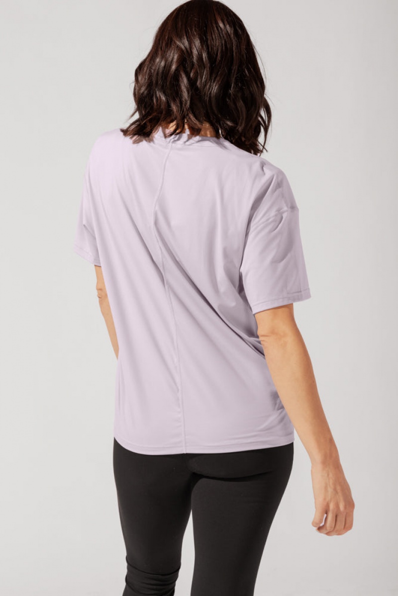 POPFLEX Daring Deep V Tee Lilac Haze | 472-FTVIDS