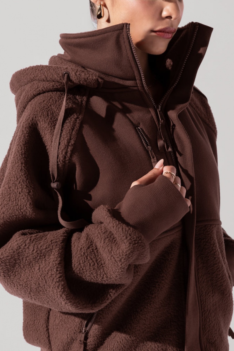 POPFLEX Find Your Inner Fleece Jacket Chocolate | 374-VXMCBK