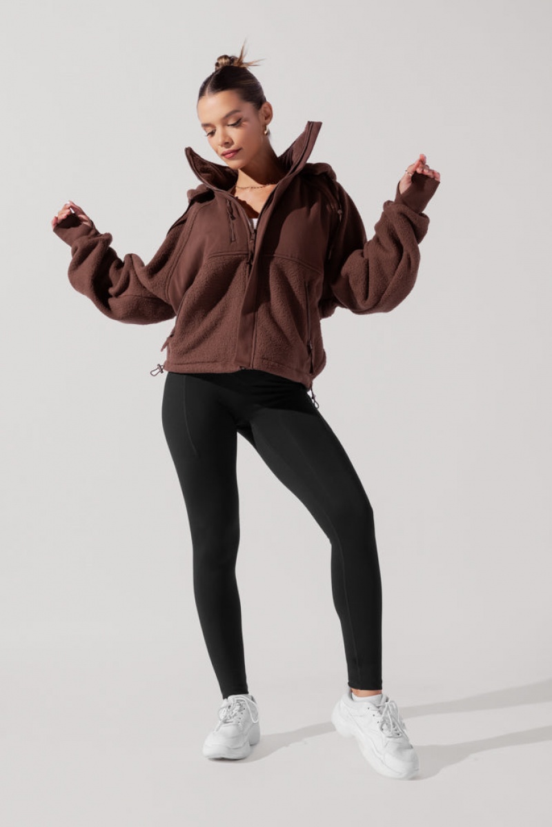 POPFLEX Find Your Inner Fleece Jacket Chocolate | 374-VXMCBK