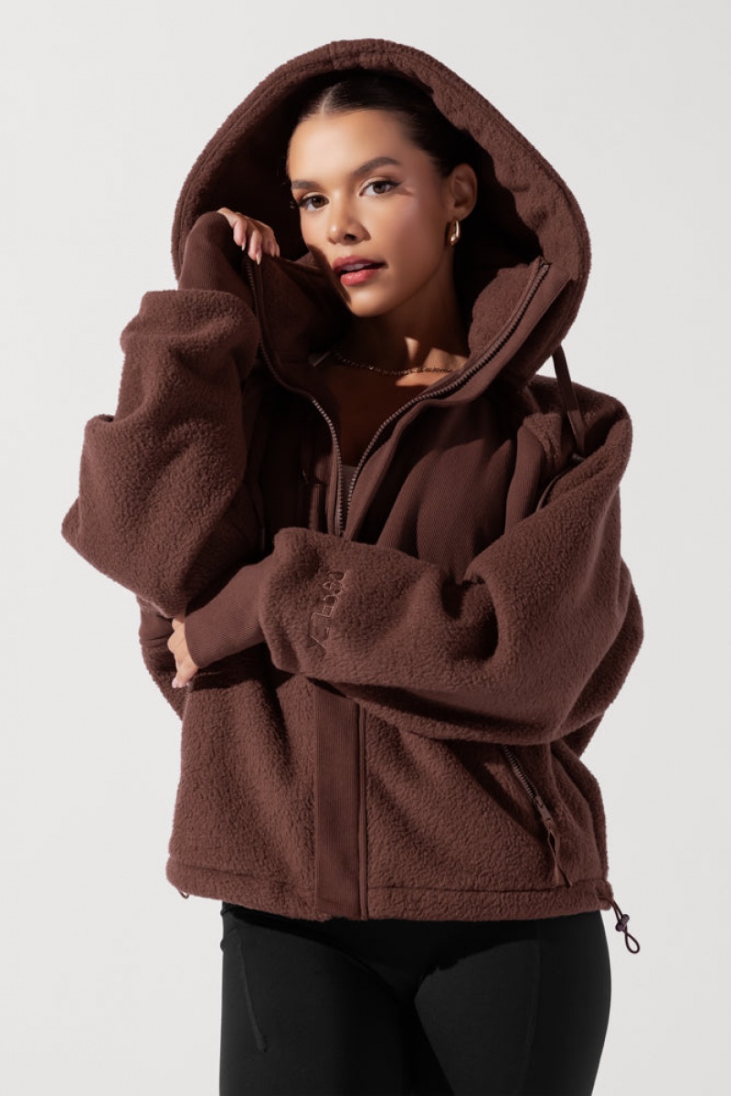 POPFLEX Find Your Inner Fleece Jacket Chocolate | 374-VXMCBK