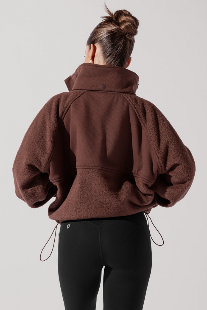 POPFLEX Find Your Inner Fleece Jacket Chocolate | 374-VXMCBK