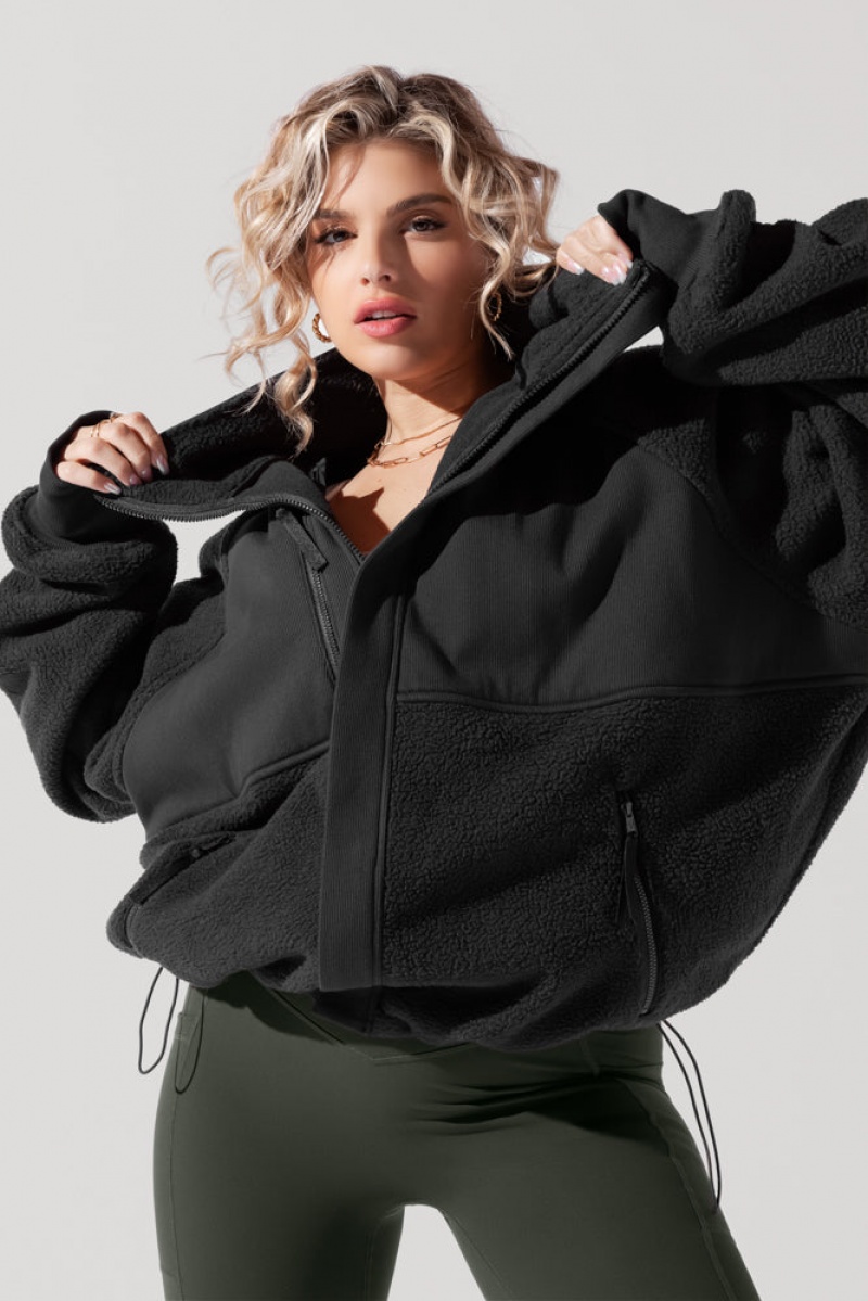 POPFLEX Find Your Inner Fleece Jacket Charcoal | 213-RGMJEP