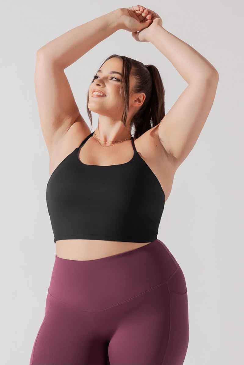 POPFLEX Flexy Crop Top Black | 893-YJLPHQ