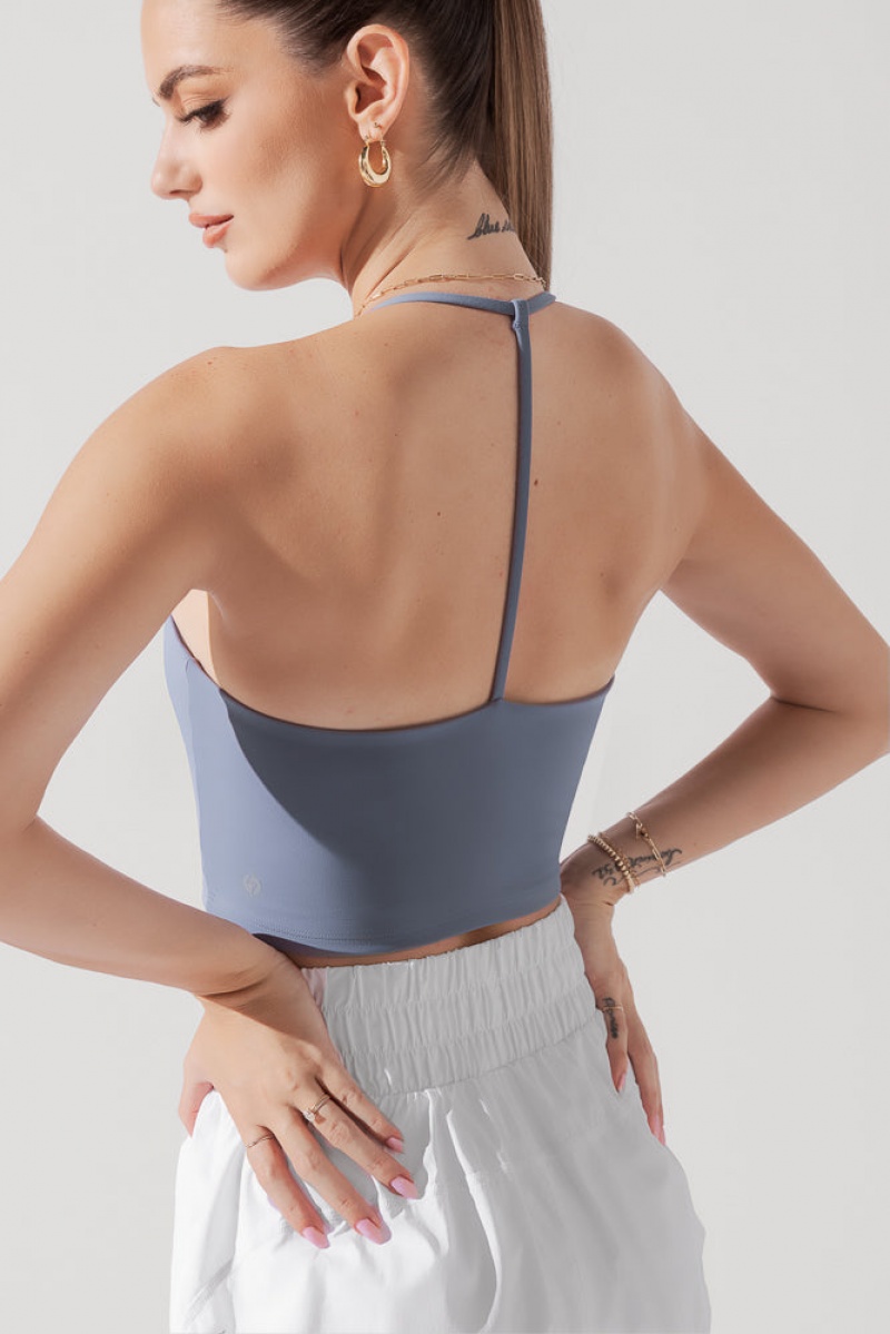 POPFLEX Flexy Crop Top Blue Mist | 521-OEDABY