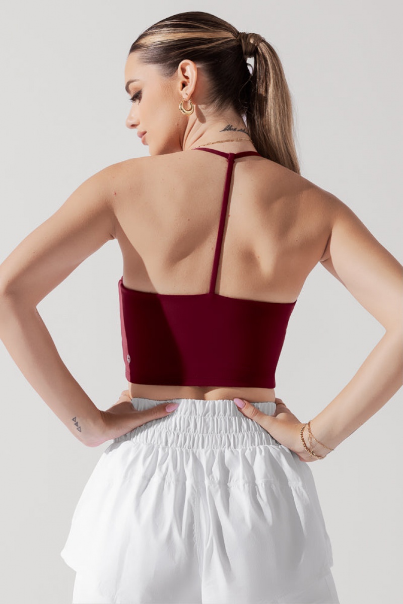 POPFLEX Flexy Crop Top Crimson | 043-BFEVKD