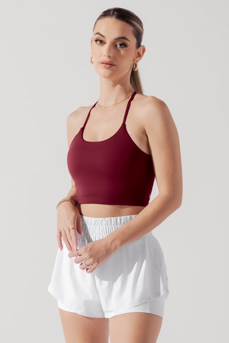 POPFLEX Flexy Crop Top Crimson | 043-BFEVKD