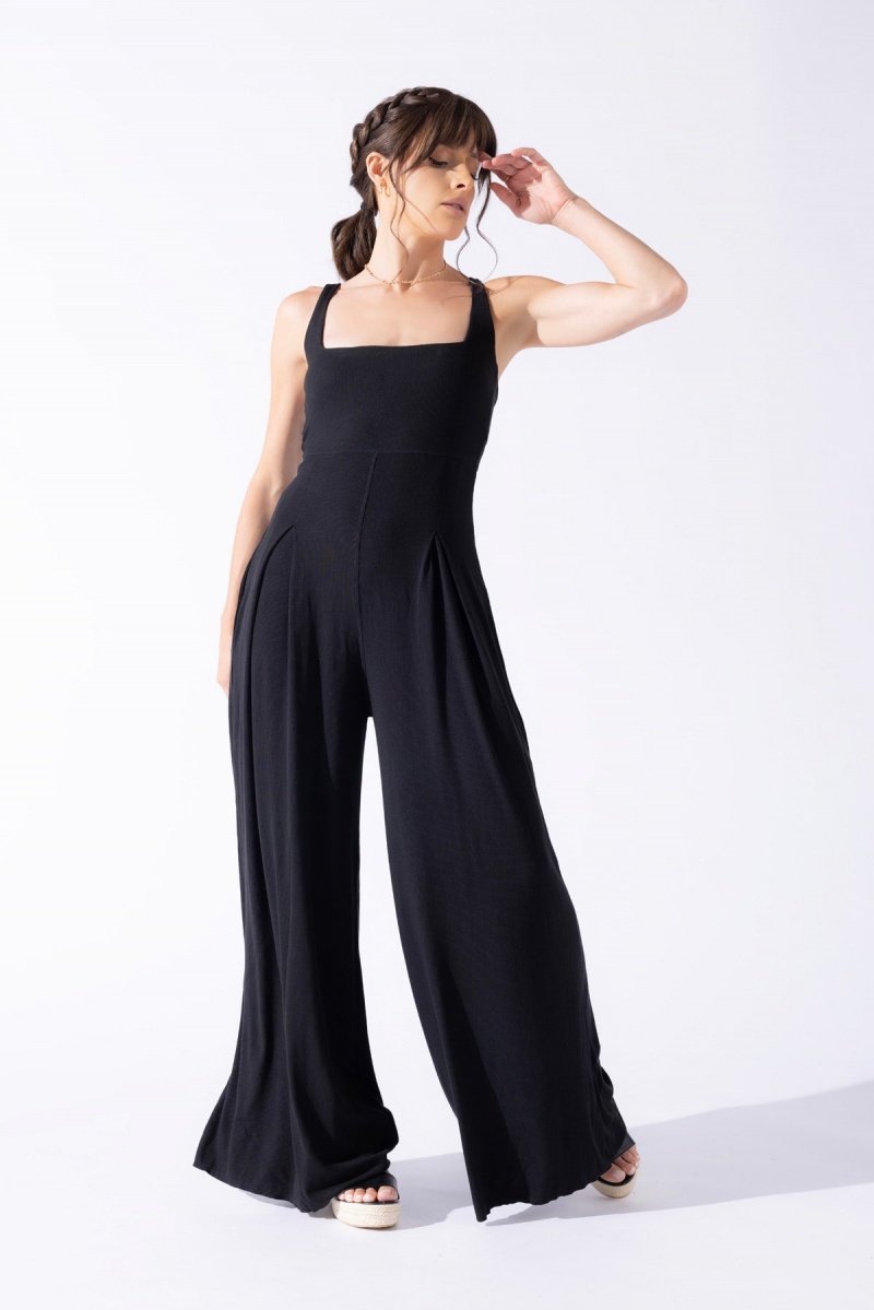 POPFLEX Go with the Flow Jumpsuit Black | 469-WYJQSZ