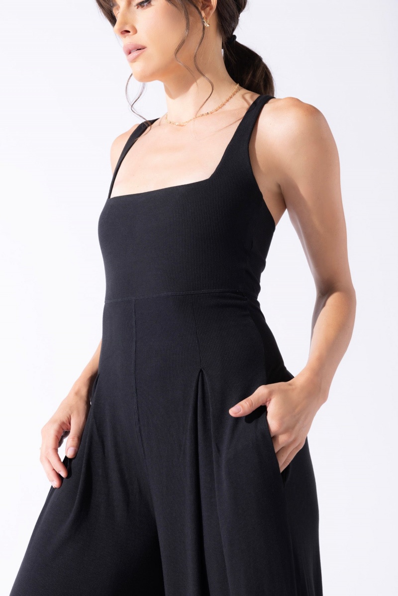 POPFLEX Go with the Flow Jumpsuit Black | 469-WYJQSZ