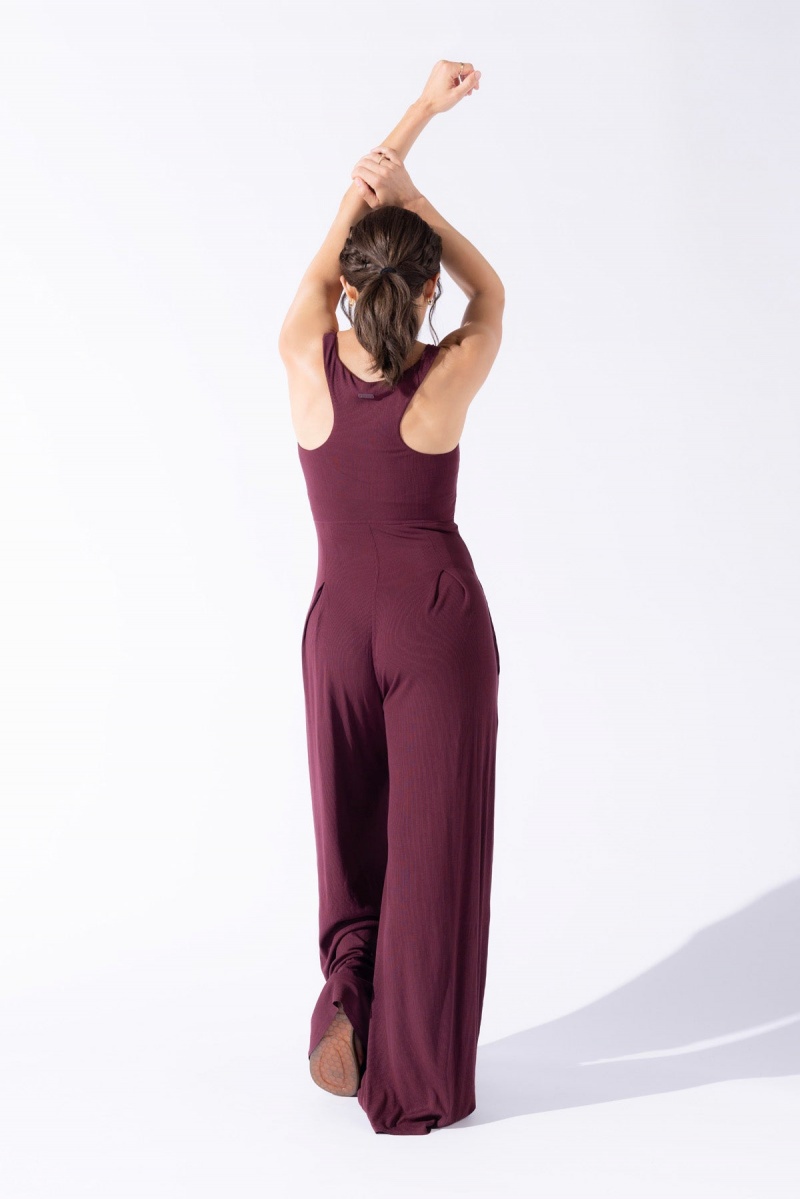 POPFLEX Go with the Flow Jumpsuit Vineyard Wine | 204-OAQRWH