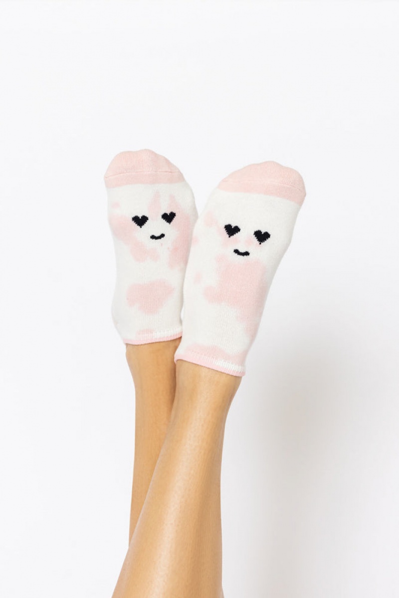 POPFLEX Heart Eyes Low Rise Socks Pink Tie Dye | 059-SBACZY