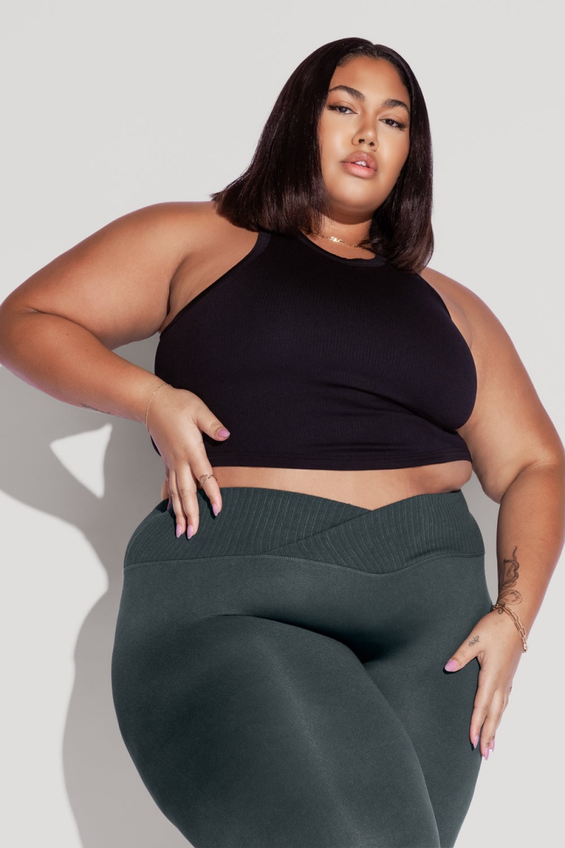 POPFLEX Let's Go Seamless Crop Top Black | 021-MQHDIC