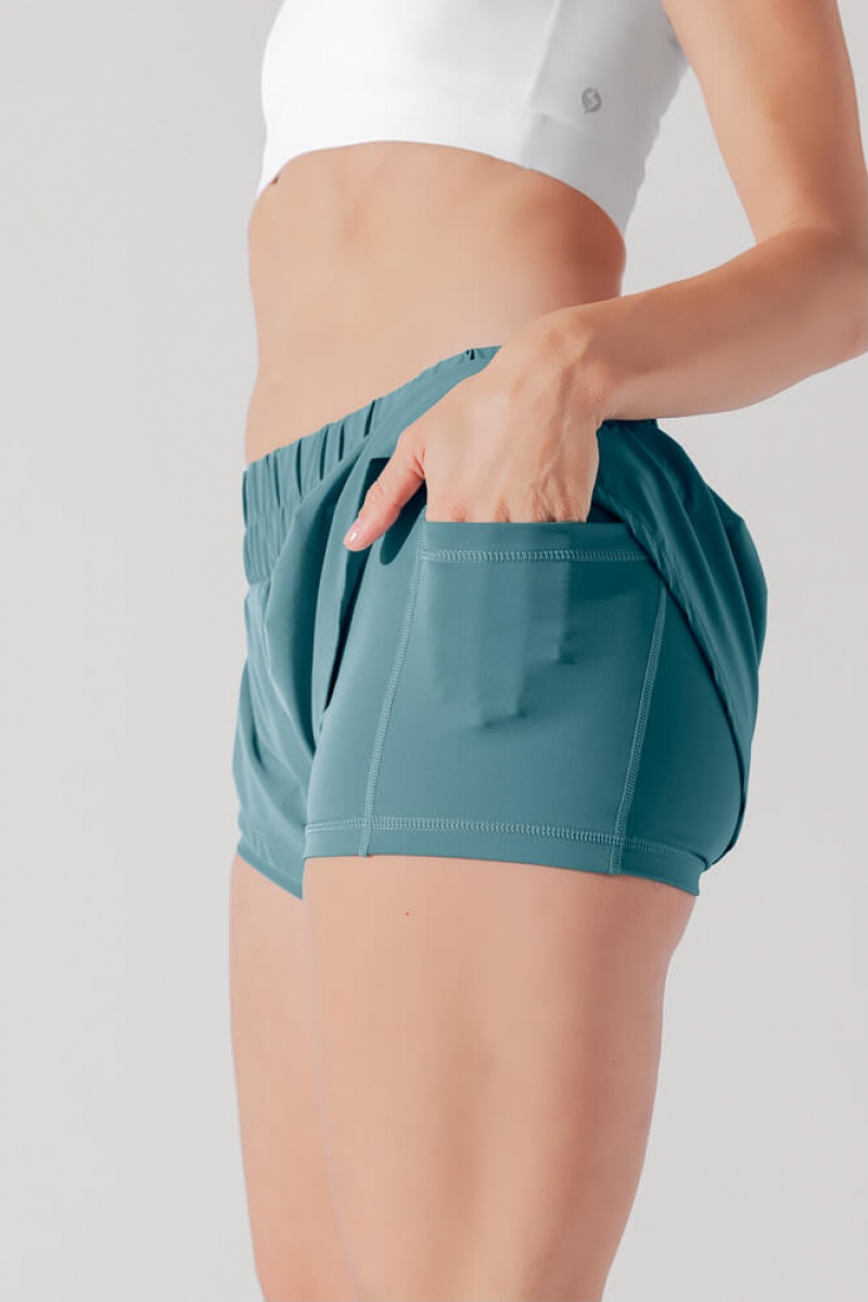 POPFLEX Low Rise Supershort™ Arctic Teal | 064-ZKOAJV