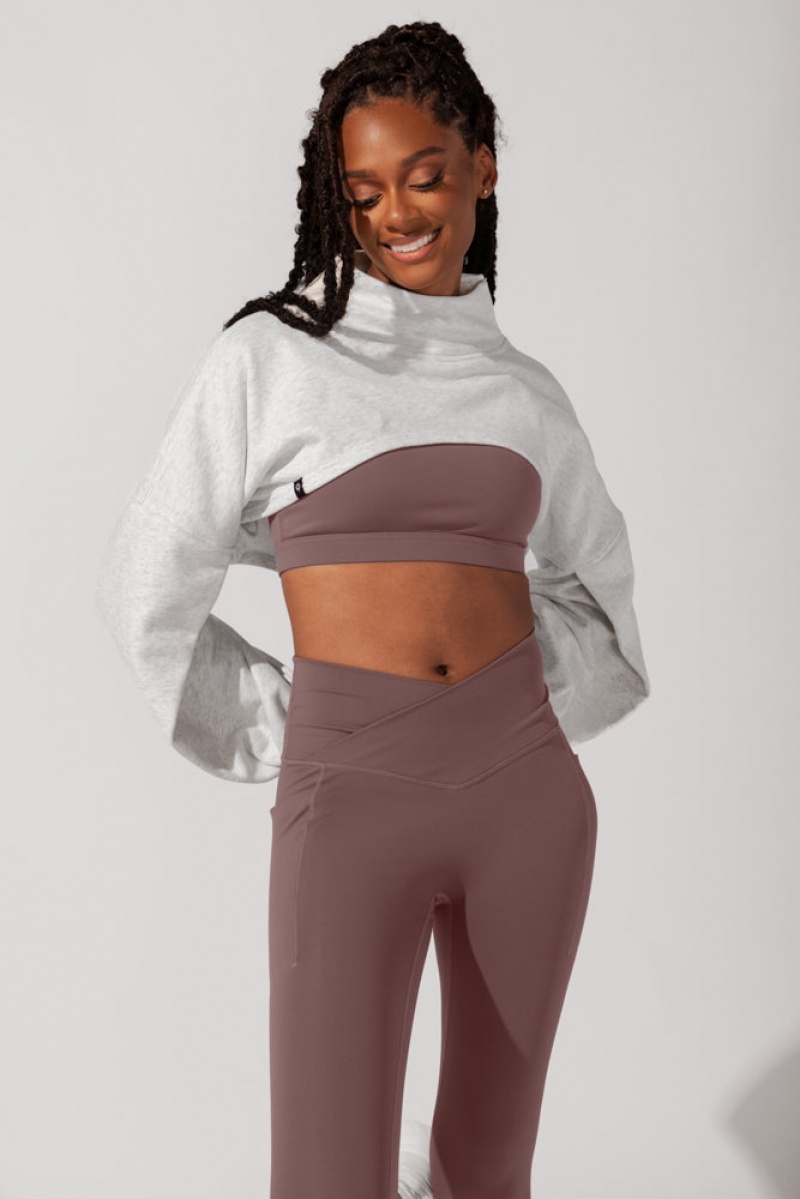 POPFLEX Mockneck Shruggie Daylight Heather Grey | 789-NEMDWQ