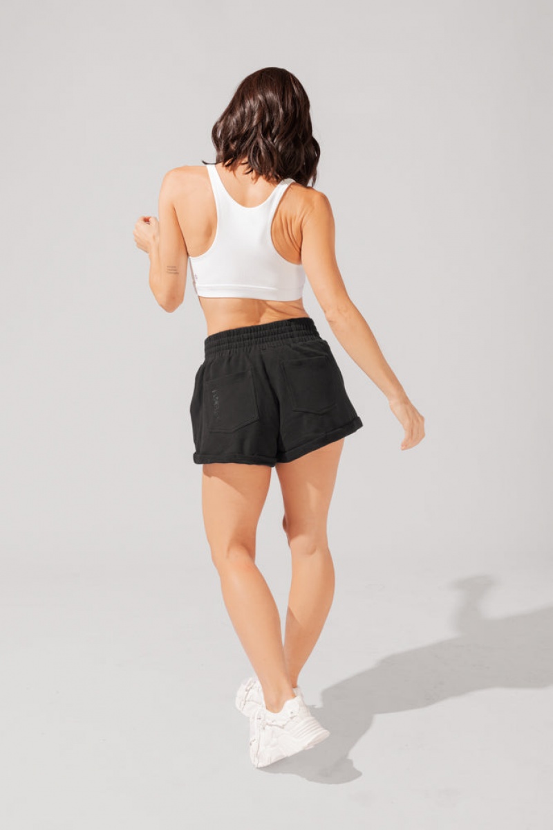 POPFLEX Ooey Gooey Lounge Shorts with Pockets Black | 802-FIRMAB