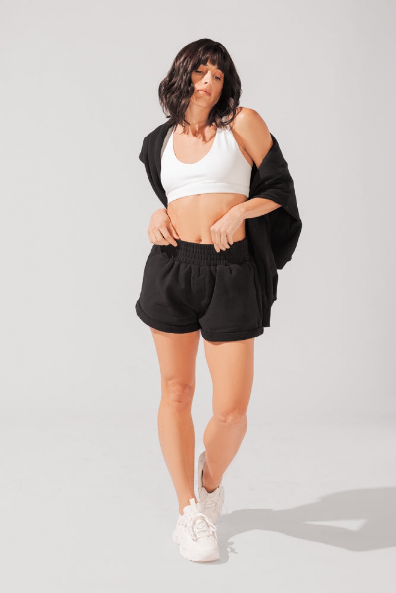 POPFLEX Ooey Gooey Lounge Shorts with Pockets Black | 802-FIRMAB