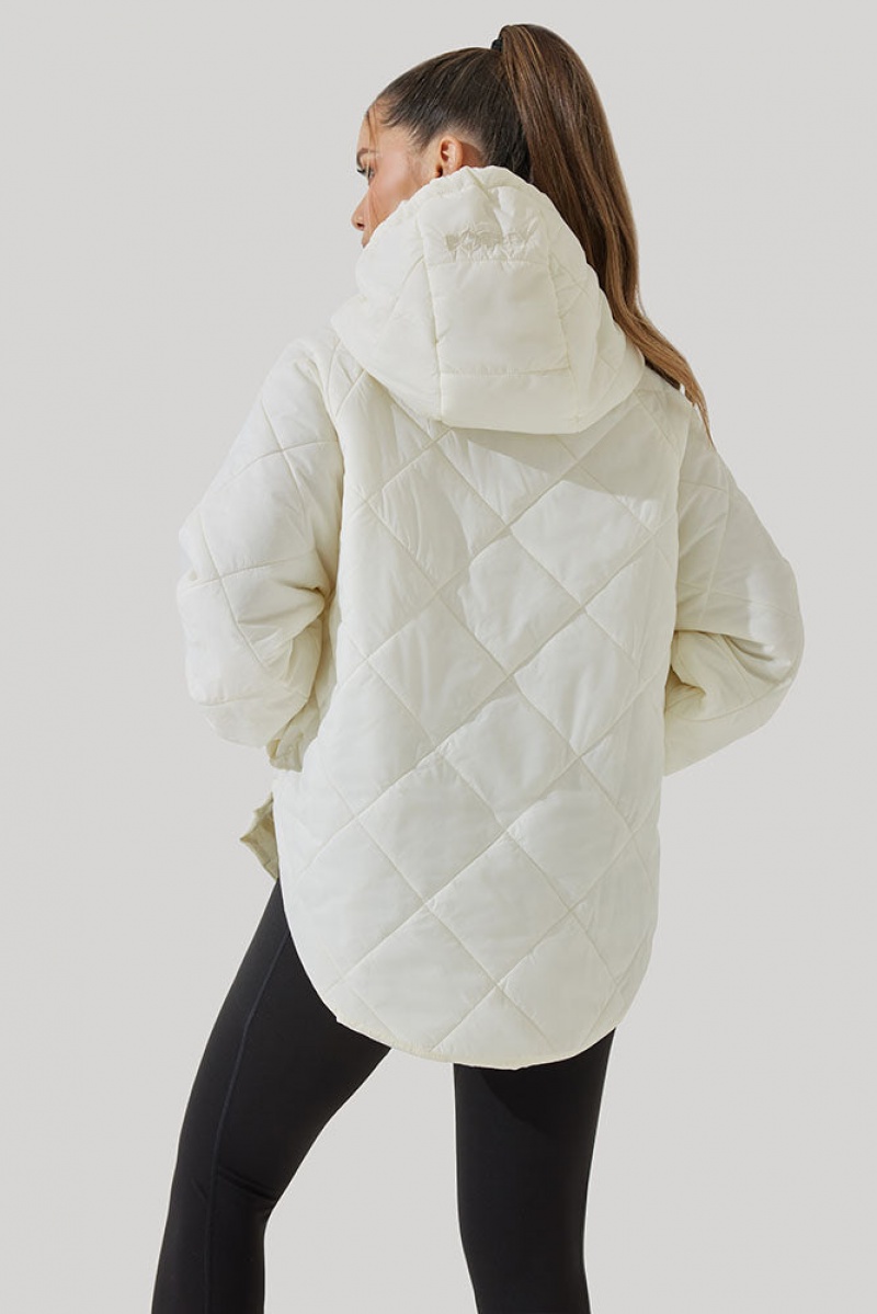 POPFLEX Pillow Packable Puffer Jacket Coconut Cream | 716-XQGBJZ