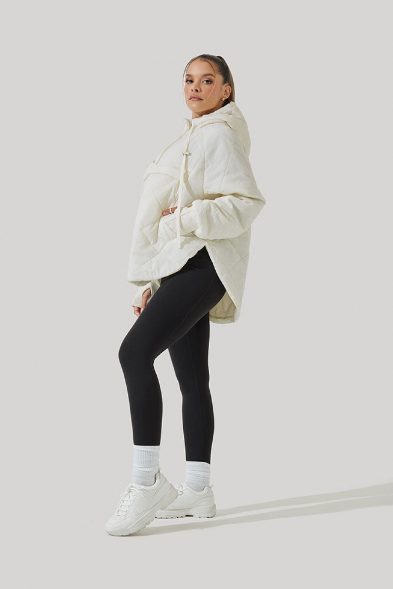 POPFLEX Pillow Packable Puffer Jacket Coconut Cream | 716-XQGBJZ