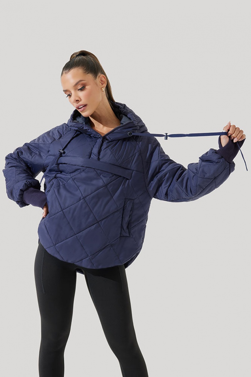 POPFLEX Pillow Packable Puffer Jacket Peacoat Navy | 539-NWTAPM