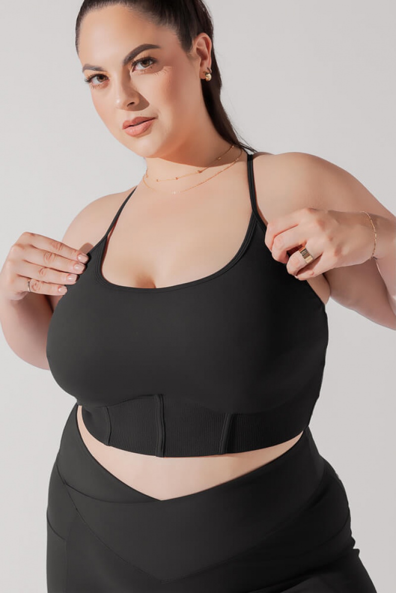 POPFLEX Plié Corset Crop Bralette Black | 148-YACGUB