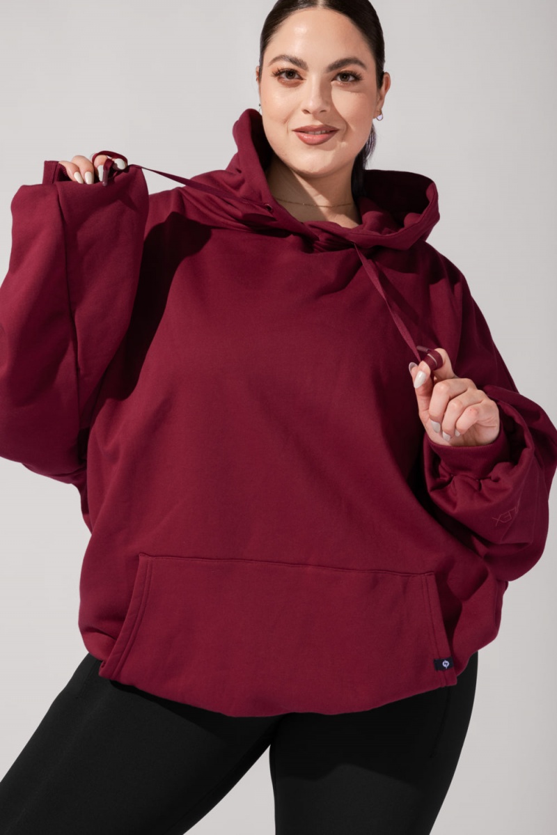 POPFLEX Pullover Cloud Hoodie Crimson | 438-CFADHY