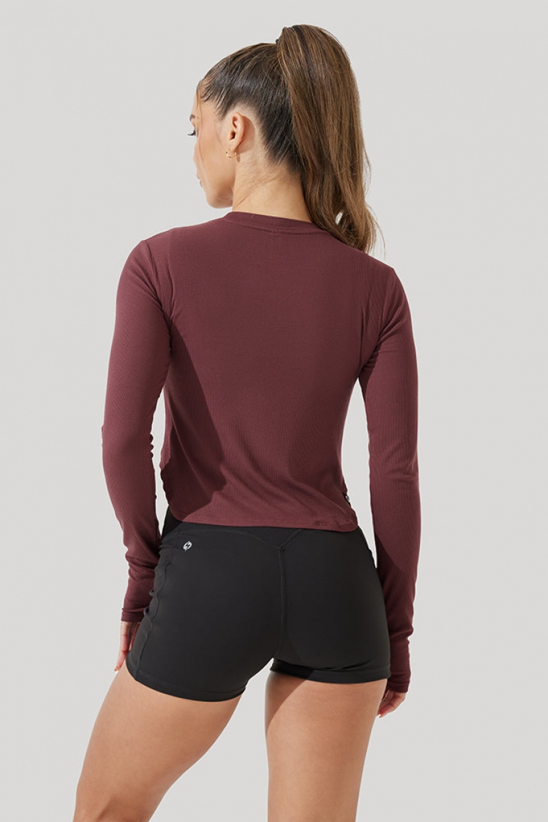 POPFLEX Refine Long Sleeve Top  Rose Clay | 098-FKIMBQ