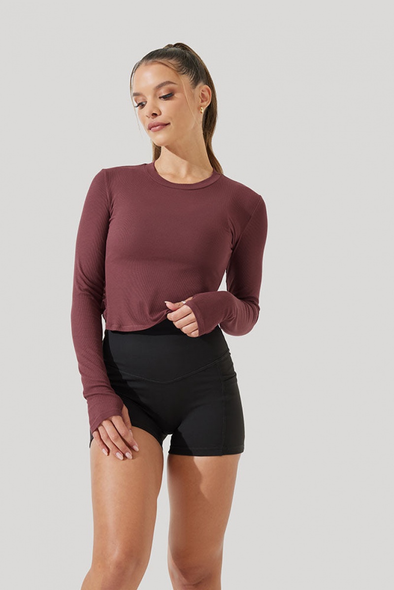 POPFLEX Refine Long Sleeve Top  Rose Clay | 098-FKIMBQ