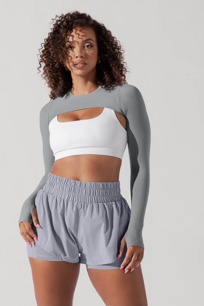 POPFLEX Relevé Ribbed Shrug Indigo Teal | 942-DCTIPU