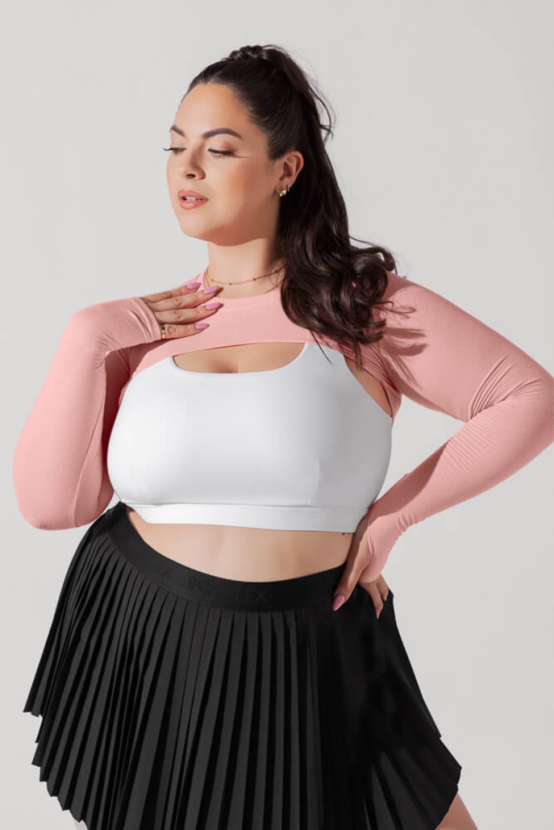 POPFLEX Relevé Ribbed Shrug Powder Pink | 829-AZOKVC