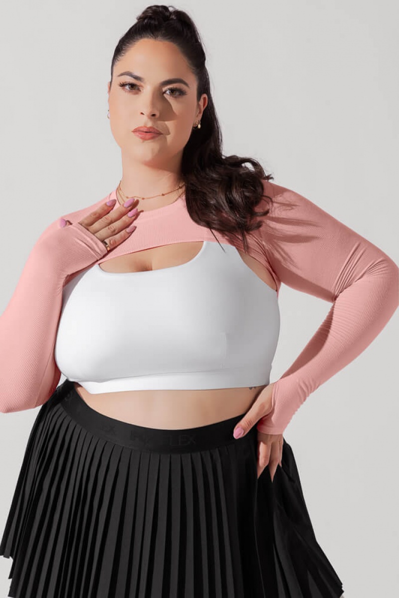 POPFLEX Relevé Ribbed Shrug Powder Pink | 829-AZOKVC