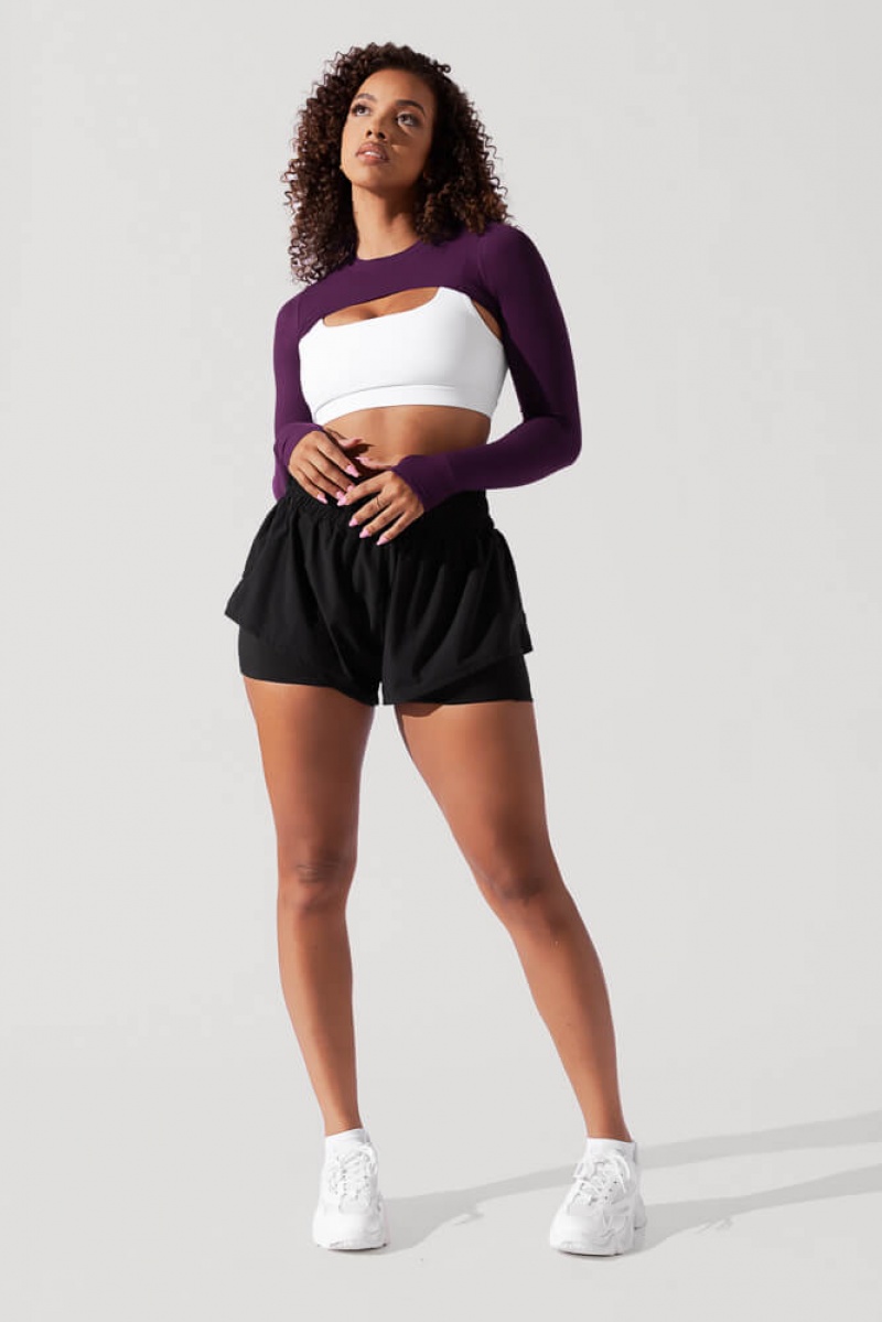 POPFLEX Relevé Ribbed Shrug Winter Plum | 506-TOPAWS