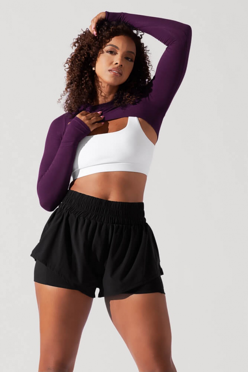 POPFLEX Relevé Ribbed Shrug Winter Plum | 506-TOPAWS