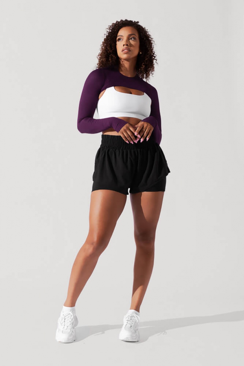 POPFLEX Relevé Ribbed Shrug Winter Plum | 506-TOPAWS