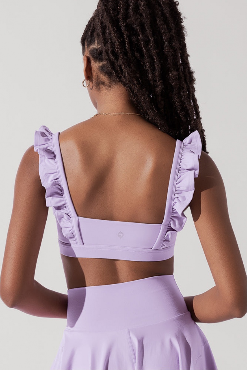 POPFLEX Romance Ruffle Bra Digital Lavender | 530-UNQTLZ