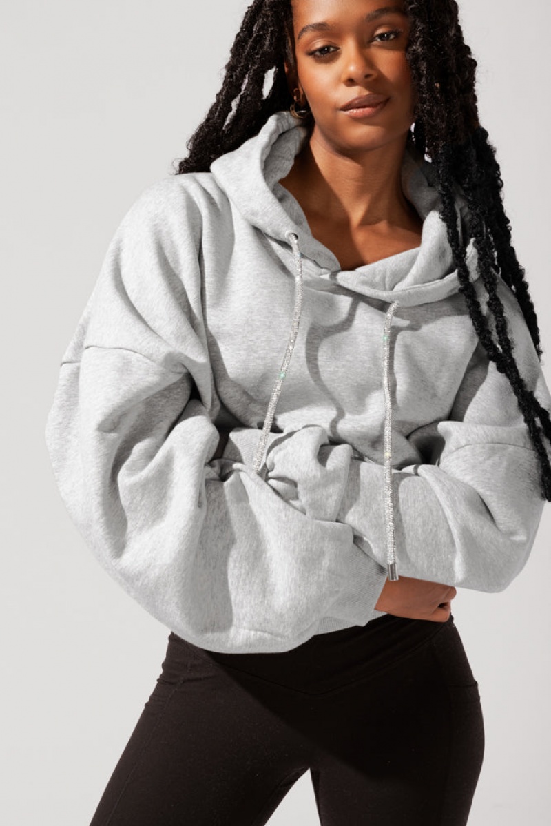 POPFLEX Shimmer Pullover Cloud Hoodie Heather Grey | 394-UXECVP