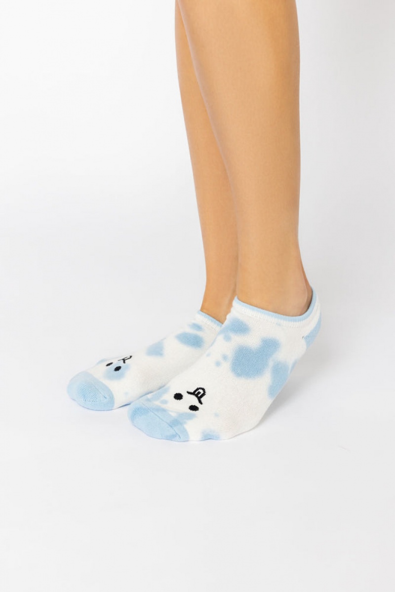 POPFLEX Silly Face Low Rise Socks Blue Tie Dye | 876-YCHXMD