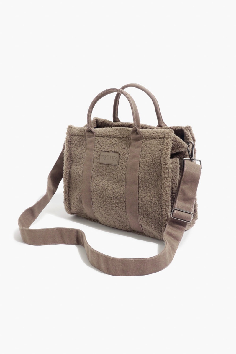 POPFLEX Small Sherpa Sloane Tote Warm Ash | 856-XBHECZ