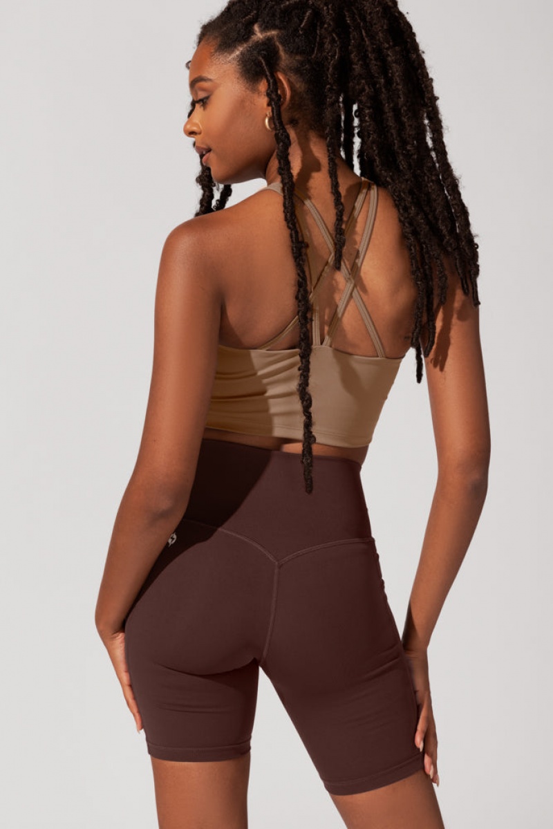 POPFLEX Supersculpt™ Biker Short with Pockets (Pet Hair Resistant) French Roast | 674-QWBRXZ