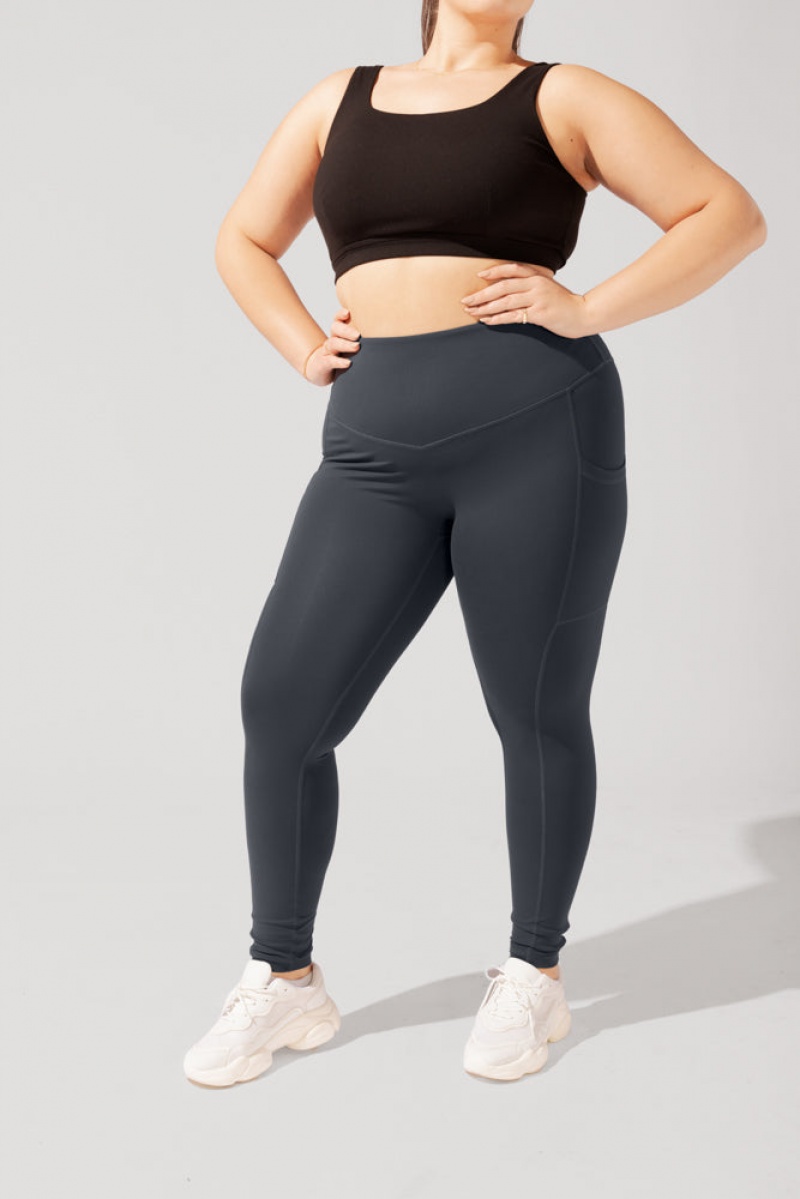 POPFLEX Supersculpt™ Leggings with Pockets (Soft Touch) Smoky Grey | 917-NPJXIG