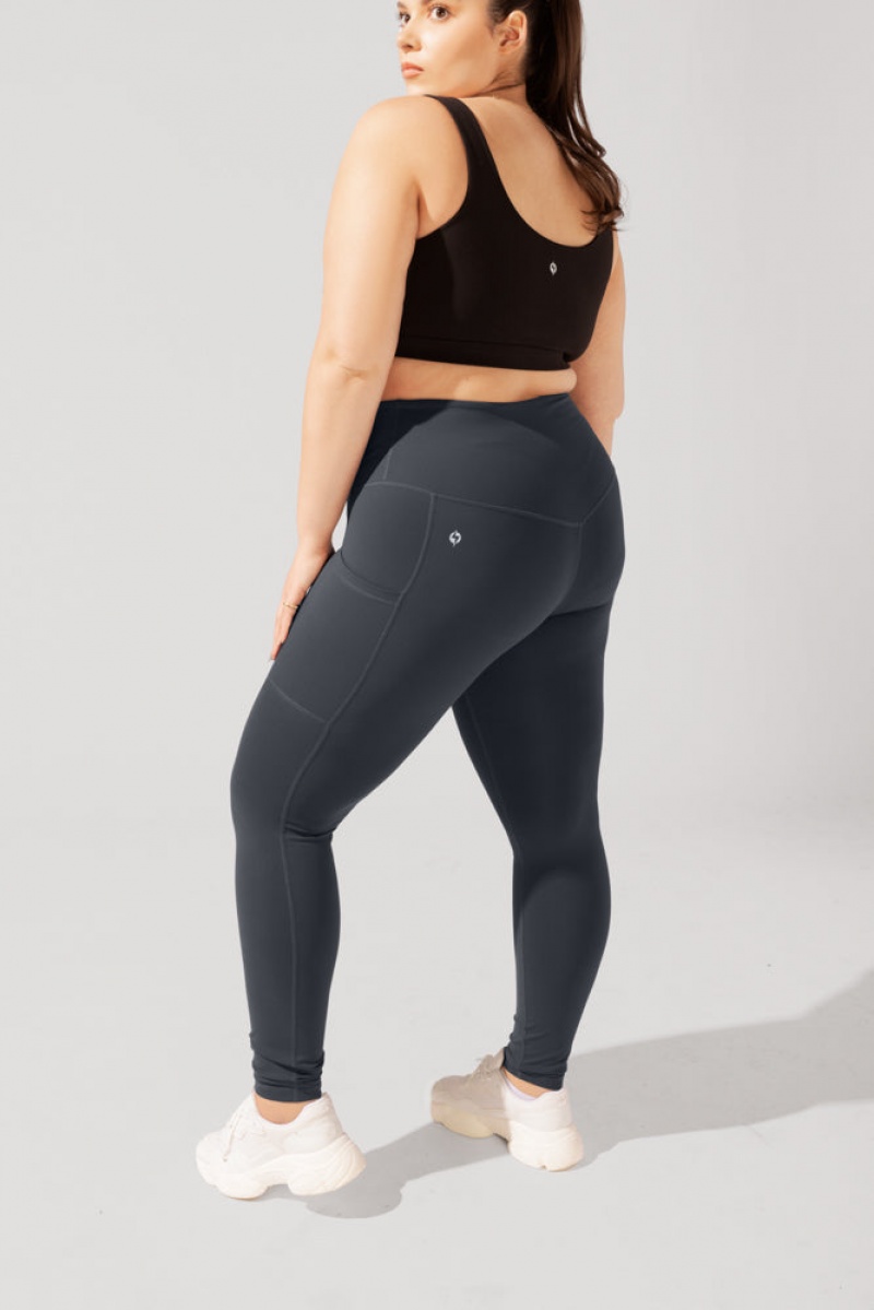 POPFLEX Supersculpt™ Leggings with Pockets (Soft Touch) Smoky Grey | 917-NPJXIG