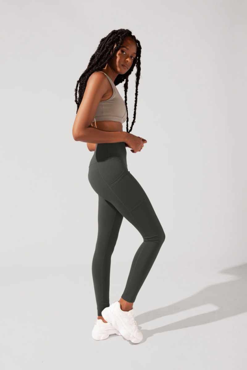 POPFLEX Supersculpt™ Leggings with Pockets (Soft Touch) Forestwood | 302-NPFEJY