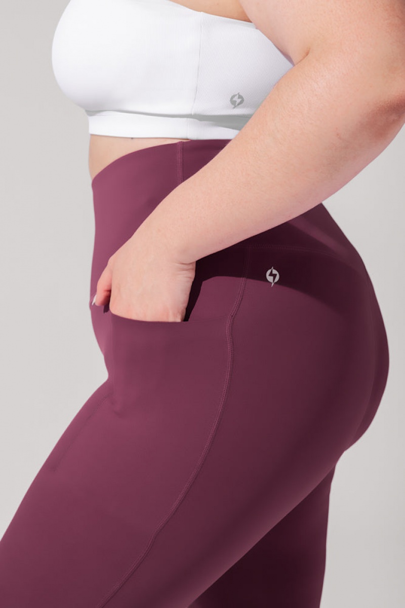 POPFLEX Supersculpt™ Leggings with Pockets (Pet Hair Resistant) Plum | 786-YGCTWI