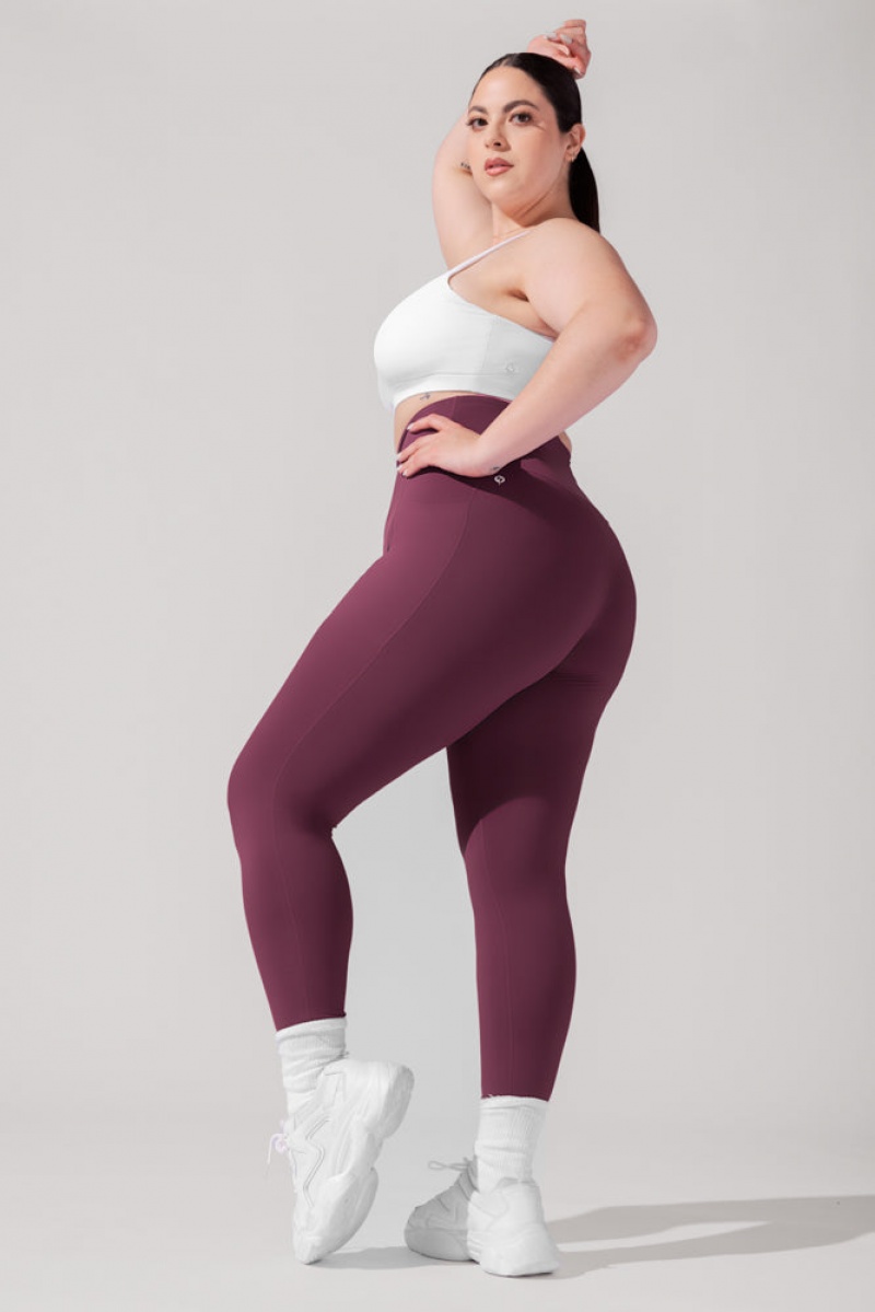 POPFLEX Supersculpt™ Leggings with Pockets (Pet Hair Resistant) Plum | 786-YGCTWI