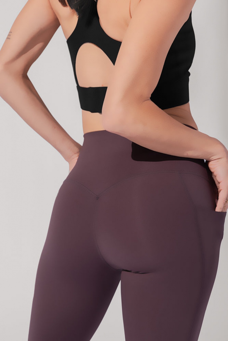 POPFLEX Supersculpt™ Leggings with Pockets (Pet Hair Resistant) Pecan | 021-EKCTOR